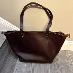 Portland leather brown leather tote bag